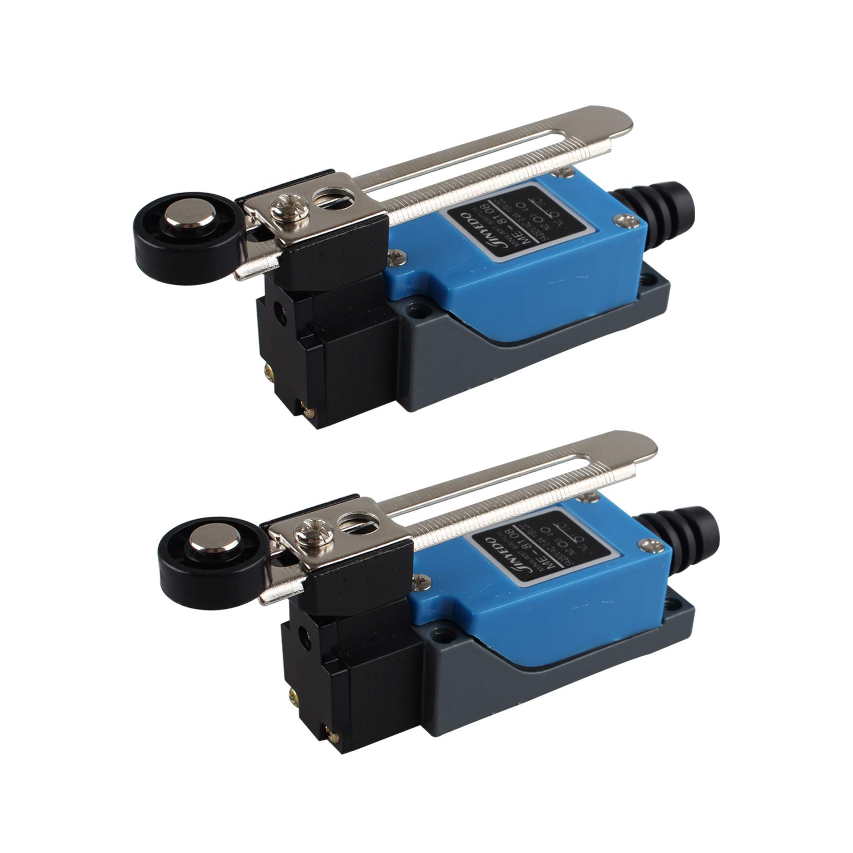 Futheda 2Pcs ME-8108 Adjustable Plasma Rotary Roller Lever Arm Momentary Limit Switch NC-NO Compatible with Arduino CNC Mill Router