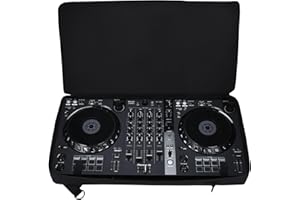 rokeblau Portable Storage Case for Pioneer DDJ-FLX6 DDJ-SX3/SX2/SX, Protective Bag With Adjustable Shoulder Strap, Large Capacity Durable Case For DJ Console, Laptop and Accessories (black)
