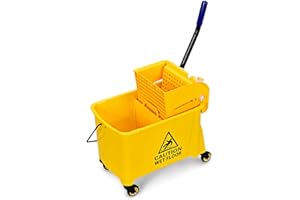 Goplus Commercial Mop Bucket with Wringer, Household Portable Mop Bucket, Ideal for Household and Public Places Floor, 21 Qua