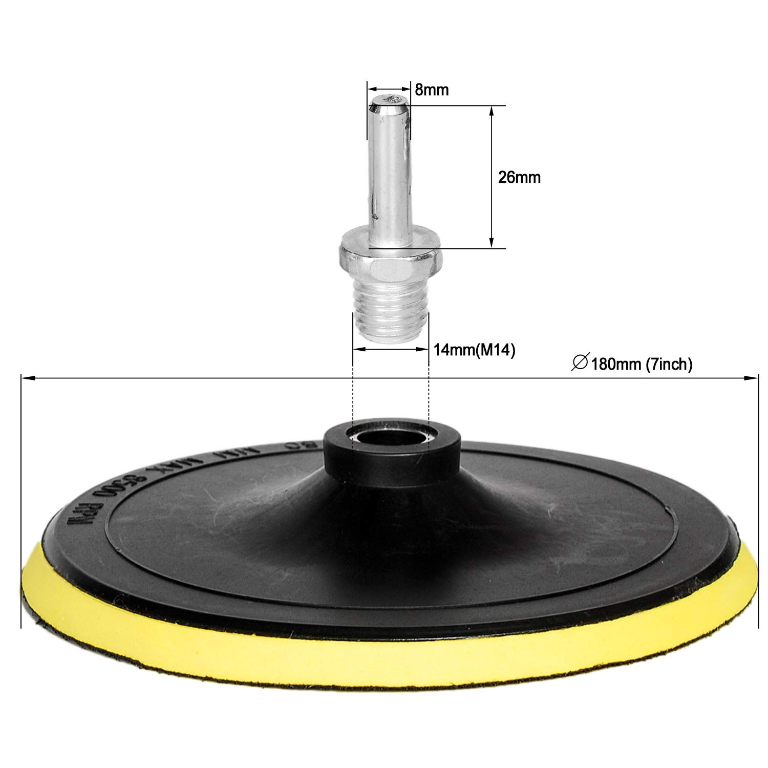HIFROM 5Inch/125mm Hook and Loop Backing Pad Orbital Sander Polisher Sanding Pad M14 Drill