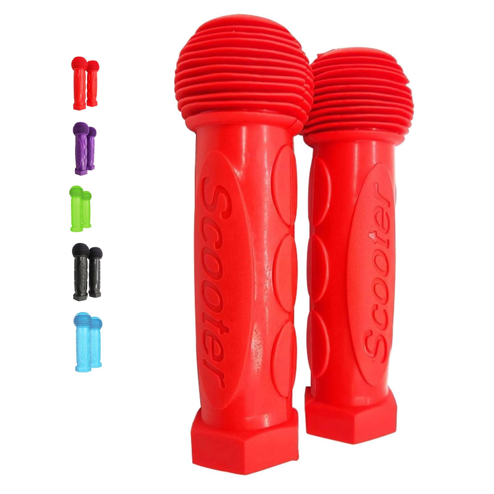 2 Pcs Bike Handle Cover Non-slip Kids Scooter Handlebar Soft Rubber Handlebar Grips for Kids Mini or Max Micro Scooter/Wheel Scooters Blue (Red)