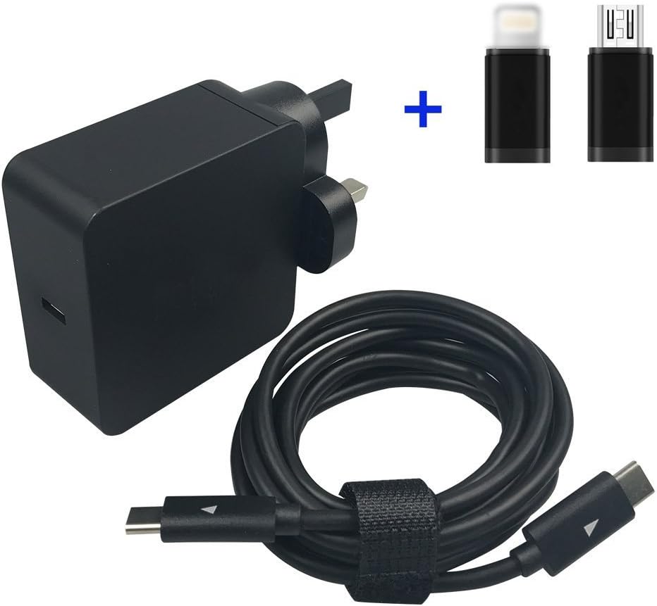 65W USB Type-C Charger,BOLWEO 20V 3.25A 65W USB C Wall Charger Adapter Compatible with MacBook 2015/2016, MacBook Pro 13โ/15โ, iPad Pro, Chromebook Pixel, iPhone X, S8, Nintendo Switch