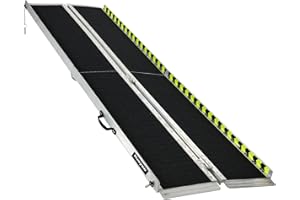 Huayaw Wheelchair Ramp 10FT, Anti-Slip Aluminum Folding Handicap Portable Ramp, Wheelchair Ramps for Home Steps, Stairs, Doorways, Scooter Ramp