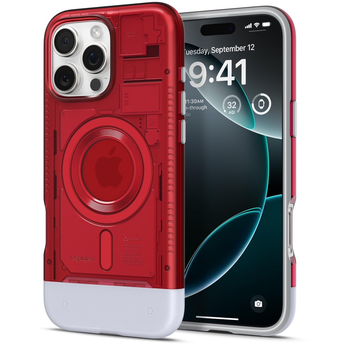 Spigen Classic C1 MagFit Case for iPhone 16 Pro, Compatible with MagSafe Accessories - Ruby — image 1
