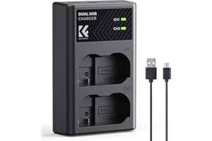 K&F CONCEPT EN-EL15 Battery Charger, Dual Slot USB C/Micro B Charger Compatible with Nikon Z5 Z6 Z7 D7500, D750, D850, D810, 