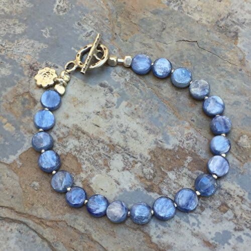 Kyanite Bracelet with Hill Tribe Silver, choose your size.