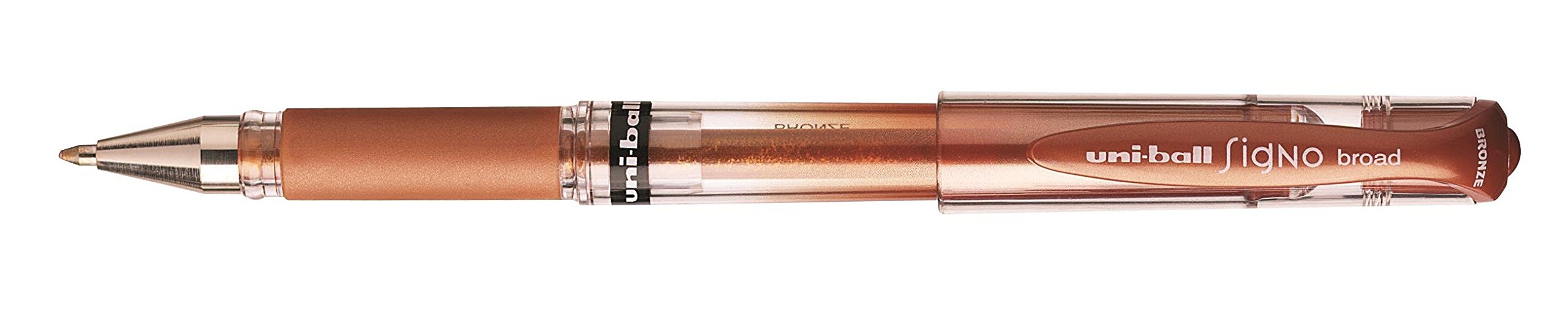 3x Uni-Ball Metallic Bronze Signo UM-153 Gel Impact Broad Colouring Writing Rollerball Pen 1.00mm Nib