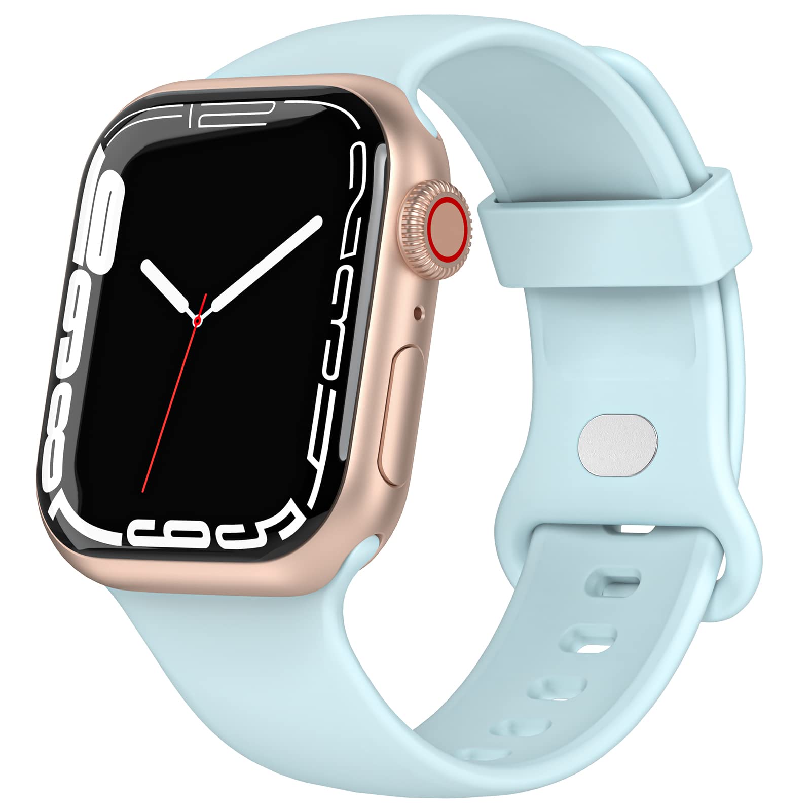 TopPerfekt classical design Sport Strap Compatible with Apple Watch Straps 42/44/45/49mm, Soft Silicone Wristbands Replacement Straps for Apple iWatch Series Ultra SE 7 6 5 4 3 2 1 for Women Men Kids