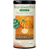 The Republic of Tea Decaf Ginger Peach Black Tea, 50 Count | Suited to later-day sipping. Brisk and full-bodied with notes of ripe fruit and warming spice. Gluten Free and Carb Free.