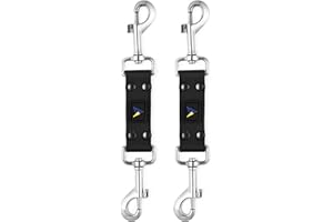 DEYACE Dog Collar Safety Clip, 2 Pack Waterproof Heavy Backup for Prong Collar, Dog Harness Collar Leash Connector (8-Inches,