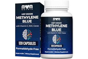 MOM NUTRIX Methylene Blue Capsules for Humans with Vitamin C, NAC, Cacao Powder - Formaldehyde Free, Made in USA - 120 Capsules