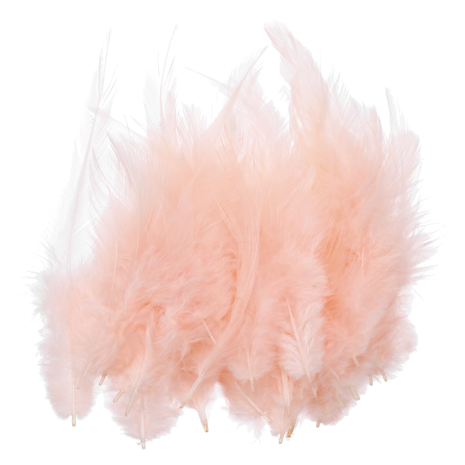 PATIKIL 3-5 Inch Rooster Feathers, 100 Pack Bulk Natural Feathers for Crafts Colorful Fluffy Craft Feathers for Dream Catcher Handwork Clothing Costumes Wedding, Nut Pink