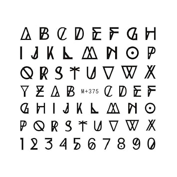 Amazon Co Jp M 375 幾何学模様アルファベットネイルシール 英字