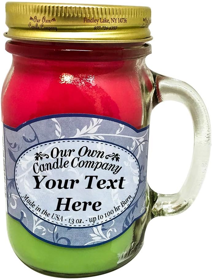 Our Own Candle Company, Create Your Custom Message, Mmm… Nice Melons! Watermelon, Cantaloupe, Honeydew Melon Scented 13 Ounce Mason Jar Candle