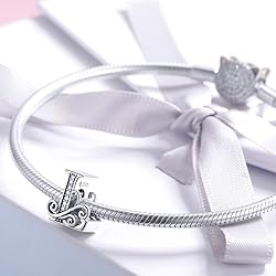 925 Sterling Silver Letter L Charms for Pandora