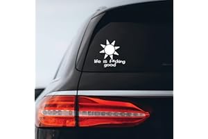 BARGAIN MAX DECALS Life is Fcking Good Parody Sun Sticker Decal Notebook Car Laptop 5" x 4" (White)