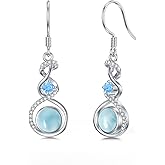 Flpruy Celtic/Filigree/Tulip/Moon with Star/Daisy/Lotus/Four Clover Earrings 925 Sterling Silver Drop Dangle Jewelry Gift for Women Birthday Christmas Anniversary