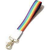 DQL cute keychains for car keys, wrist lanyard for keys, key chain lanyard wristlet Pride Keychain LGBTQ (RAINBOW)…