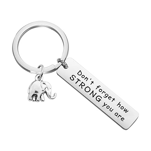 bobauna Elephant Keychain Don't Forget How Strong You Are Strength