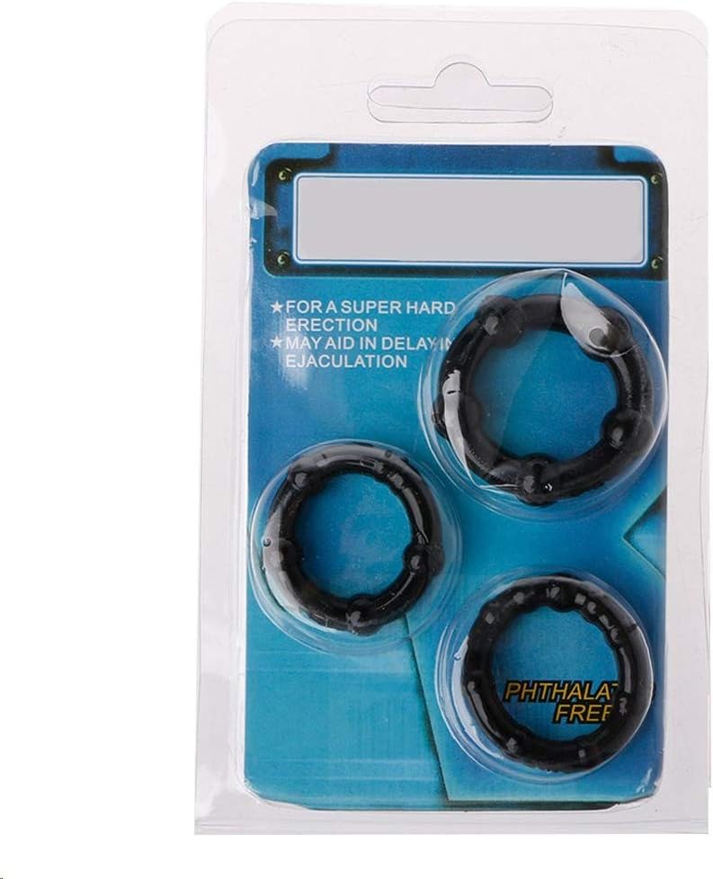 RichardJov 3 Color Silicone Lock Ring Co Ckring for Man (black)