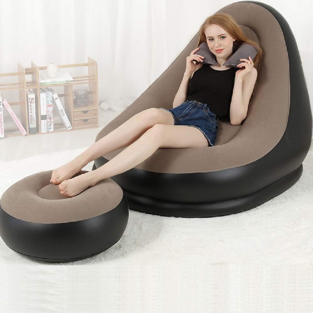 Inflatable Chair Blow Up Chair For Adults Inflatable Lounger Air Sofa Set For Bedroom Chair Footstool Pump Furniture Living Room Furniture Selincantacom
