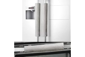 OUGAR8 Refrigerator Door Handle Covers Handmade Decor Protector for Ovens, Dishwashers.Keep Your Kitchen Appliance Clean from Smudges, Food Stains(3pcs, Rhombus Light Gray)