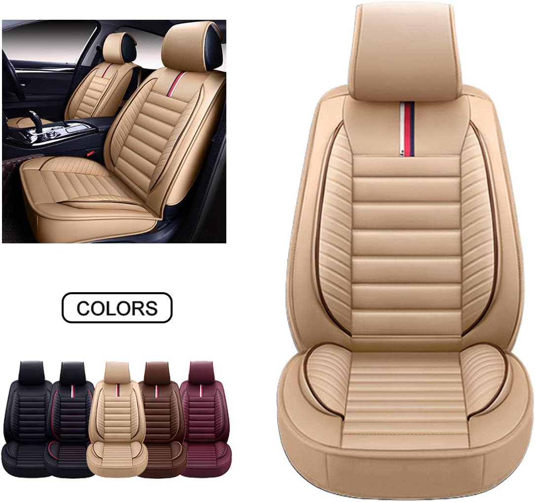 OASIS AUTO OS001 Leather Car Seat Covers, Faux Leatherette Automotive