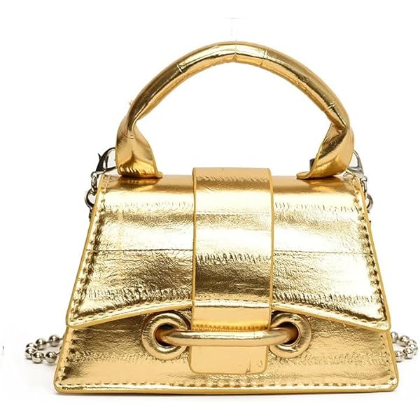 Mini Gold Purses for Women Y2K Small Top Handle Crossbody