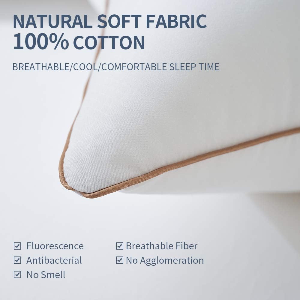 OVX Pillows for Sleeping Set of 2 Hypoallergenic Gel Hotel Pillows, Down Alternative -High Great Support for Side/Back Sleeper--Standard: Kitchen & Dining