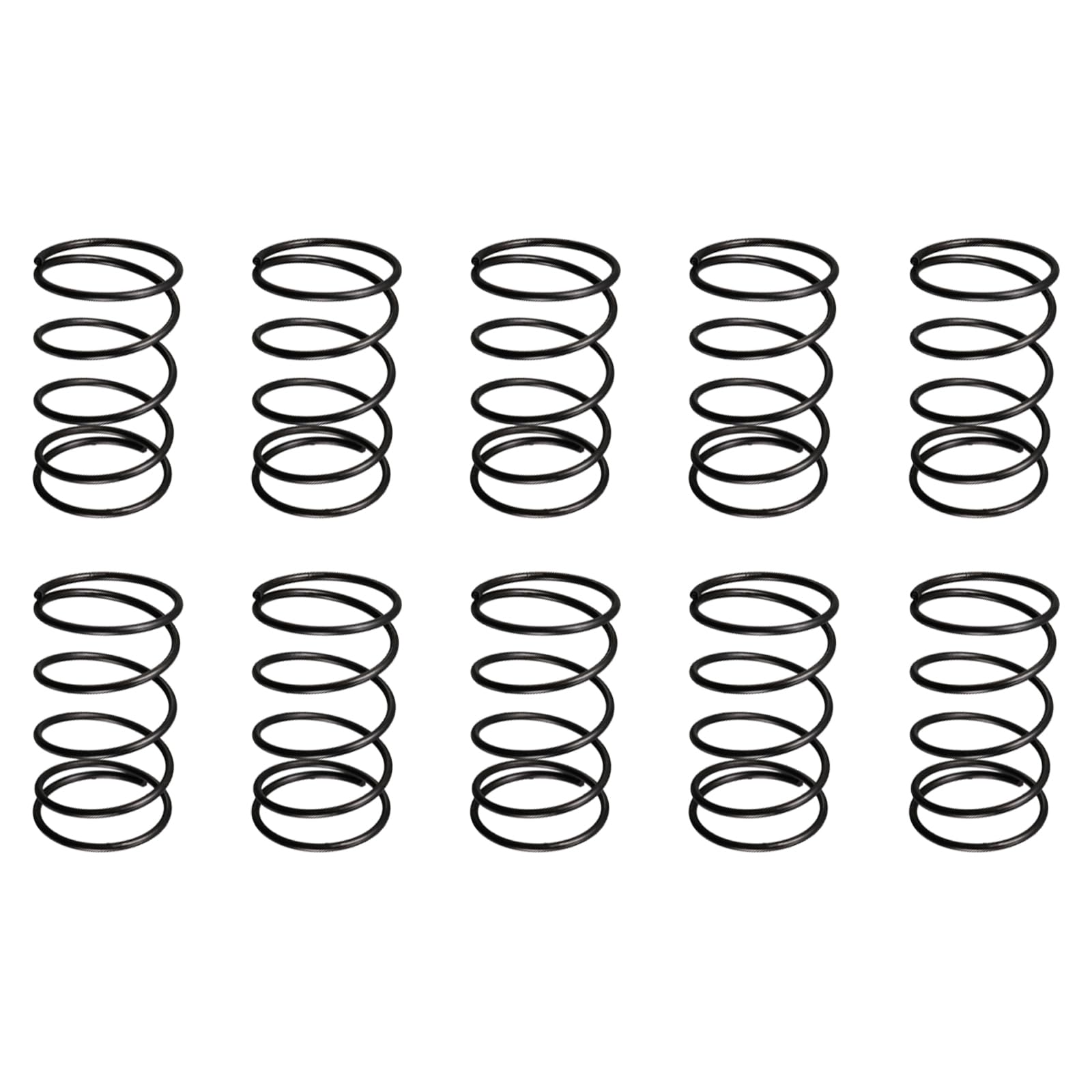 DTGN 1.2x20x30mm(DxODxL) Compression Spring - 10Pack - Good for Machinery - Spring Steel Extension Spring - Black