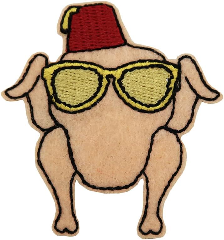 Mixed Media - Friends Turkey Hat Thanksgiving Embroidered Iron On Patch