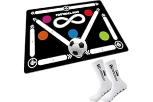 METASPORT Soccer Training Mat, Agility Football Footwork Training Equipment Mat for All Ages to Improve Speed, Strength and Coordination, Video and Dynamic Manuals Included, Anti-Slip/Silent Soccer Mat