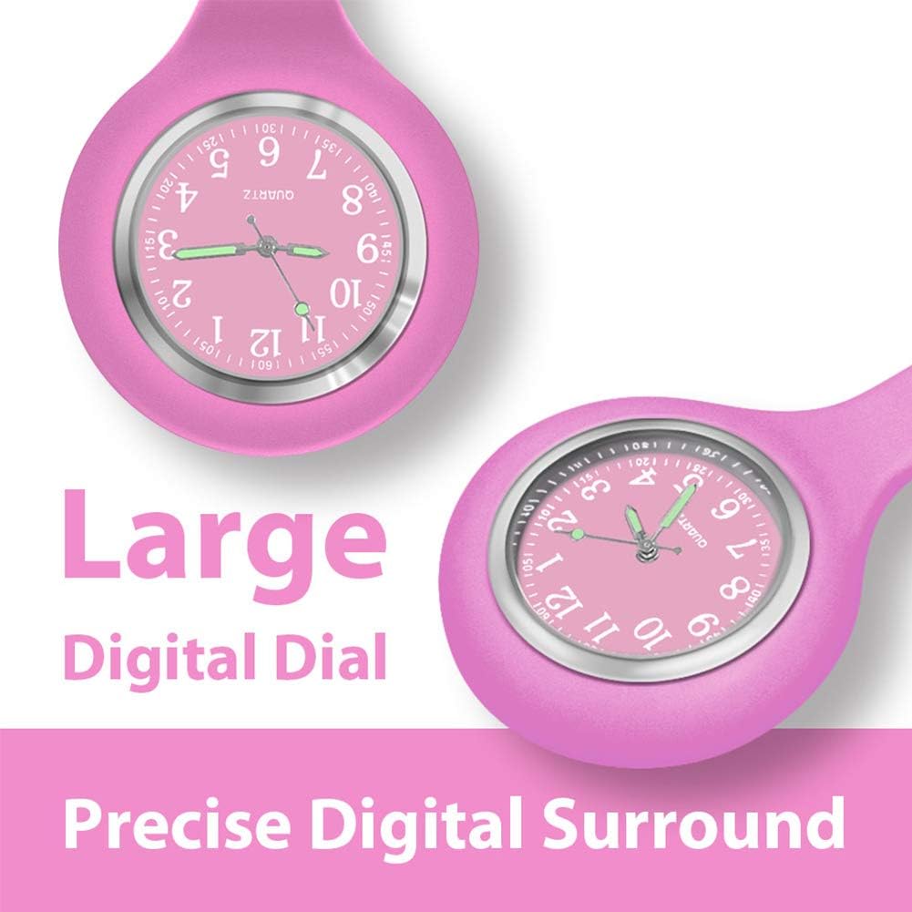 SibyTech Nurse Watch Brooch, Silicone with Pin/Clip, Glow in Dark Design - Image 4