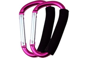 Stroller Hooks by Baby,2 pcs Carabiner Stroller Hook Organizer for Hanging Purses, Diaper Bag, Shopping Bags. Clip Fits Singl