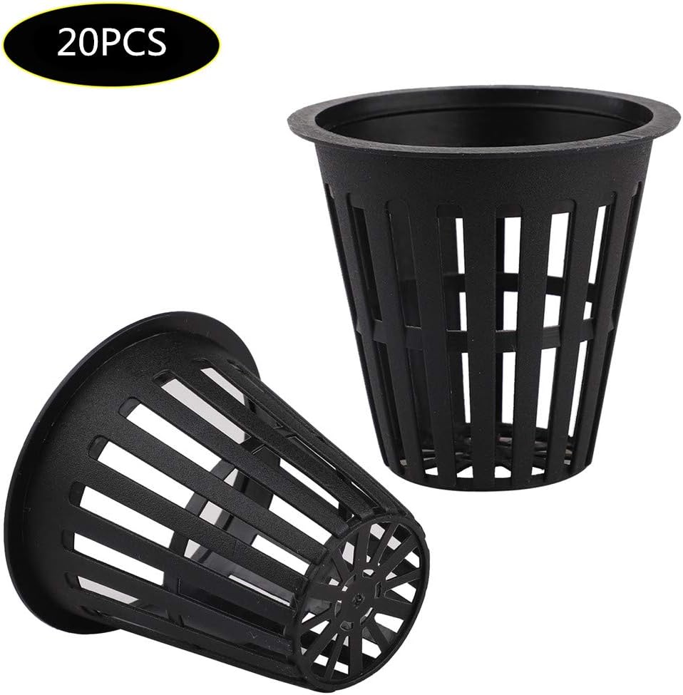 ZAILHWK 20Pcs 2" Plastic Net Cups,Garden Slotted Mesh Net Cups Nursery Pots Heavy Duty Net Pots for Hydroponics and Aquaponics