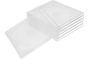 LOORGVEL 6Pcs CD Jewel Cases Double Disc Holders Plastic Storage Boxes for Organizing Cds at Home or Office