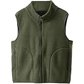 Kids Polar Fleece Vest Jacket Full-Zip Warm Sleeveless Lightweight Outwear 3-12Years