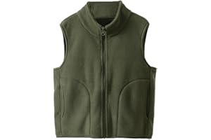 KIDDOOK Kids Polar Fleece Vest Jacket Full-Zip Warm Sleeveless Lightweight Outwear 3-12Years