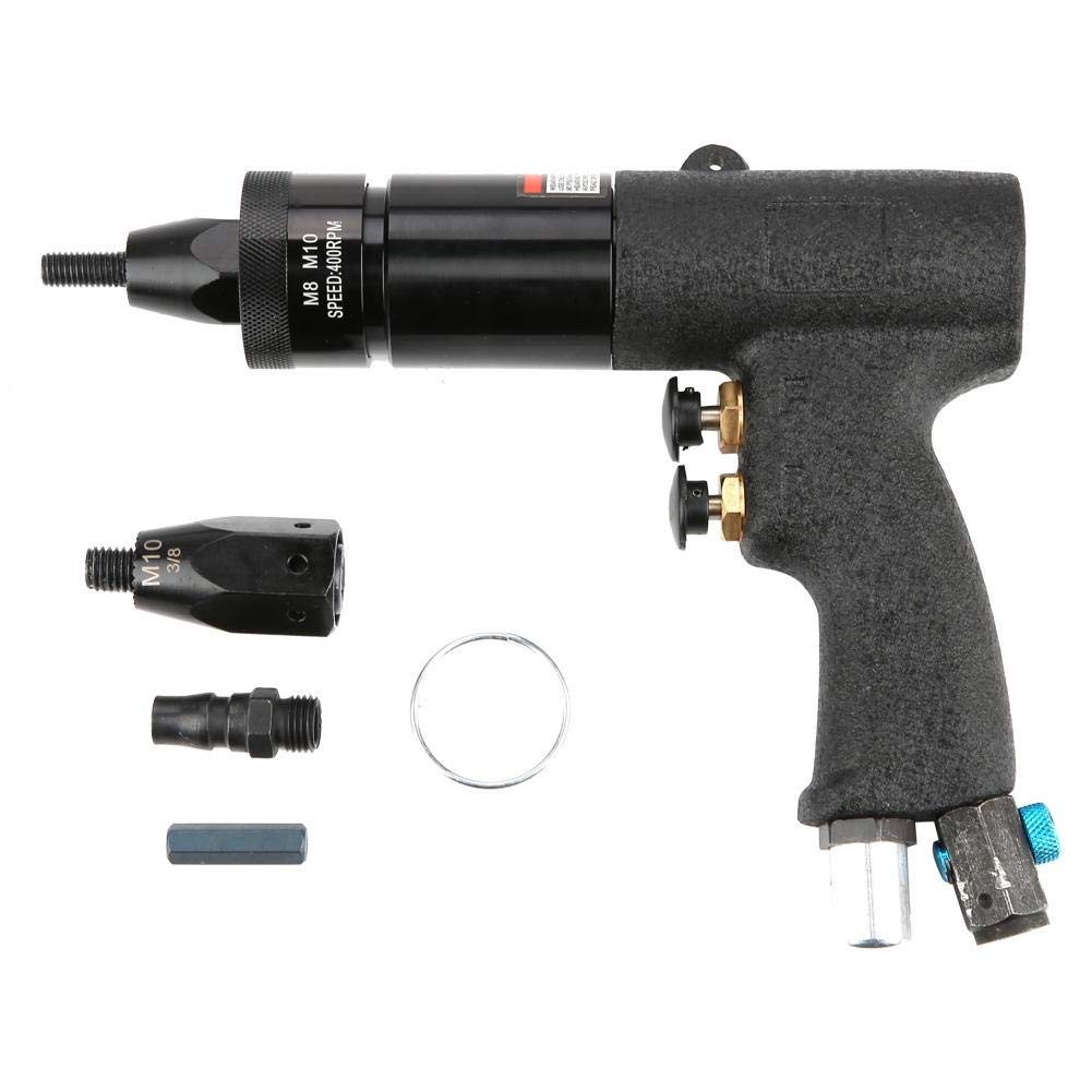 Pneumatic Nut Gun, Air Riveting Gun Pull Nut Automatic Air Riveter Nut Gun Tool Suitable for all Kinds of Metal Plate, Pipe and other Manufacturing Industry Riveting(M8/M10-KP-740A)