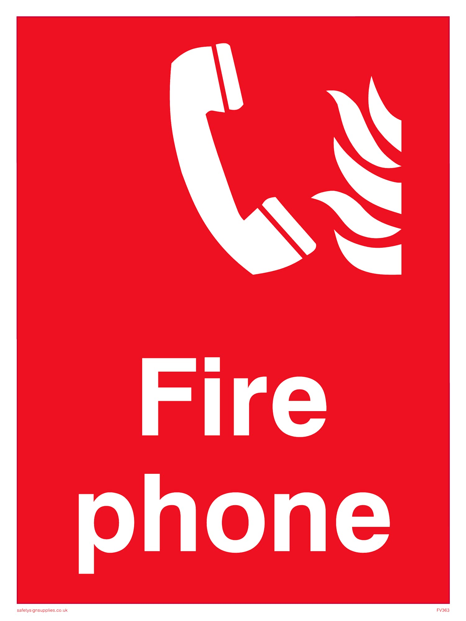 Pack of five - Fire Phone Sign - 150x200mm - A5P