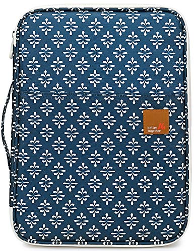 Mygreen Universal Travel Gear Organizer/Electronics Accessories Bag/Document File Bag (Large, Dark Blue Floral)