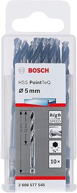 Bosch 10pc PointTeQ Hex Drill Bit 5.0 mm Ø 91 mm 1/4 in Hex