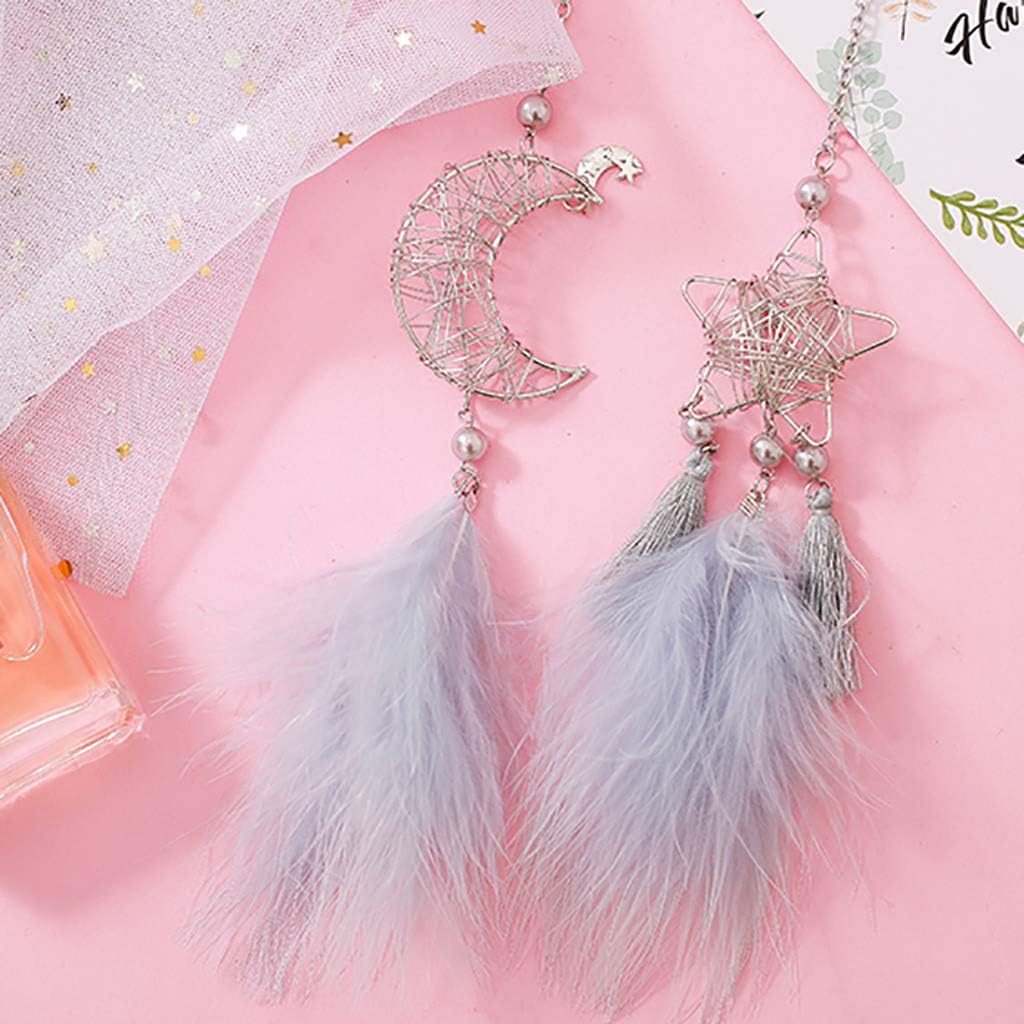 A Yuyuando Capteur De Reves Attrape Reves Dream Catcher A La Main Traditionnel Plume Pour Decoration Chambre Fille Voiture Mural Attrape Reves Deco Chambre Bebe Fille 37cm Decoration De La Maison Ameublement