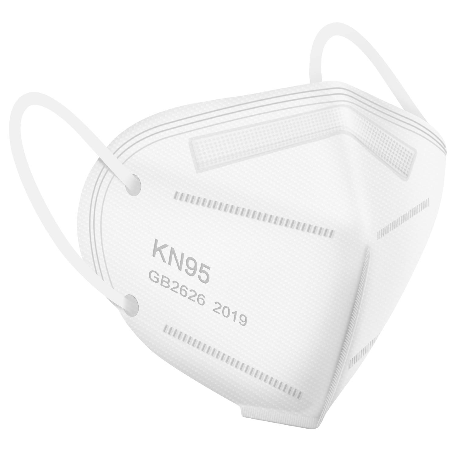 White KN95 Face Mask - 50 Pack, WWDOLL New GB2626-2019 KN95 Mask 5-Layer Breathable Cup Dust Mask White: Industrial & Scientific