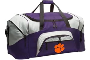BROAD BAY Large Clemson University Duffle Bag Suitcase - Official Clemson Tigers Travel & Gear Bags (Purple)