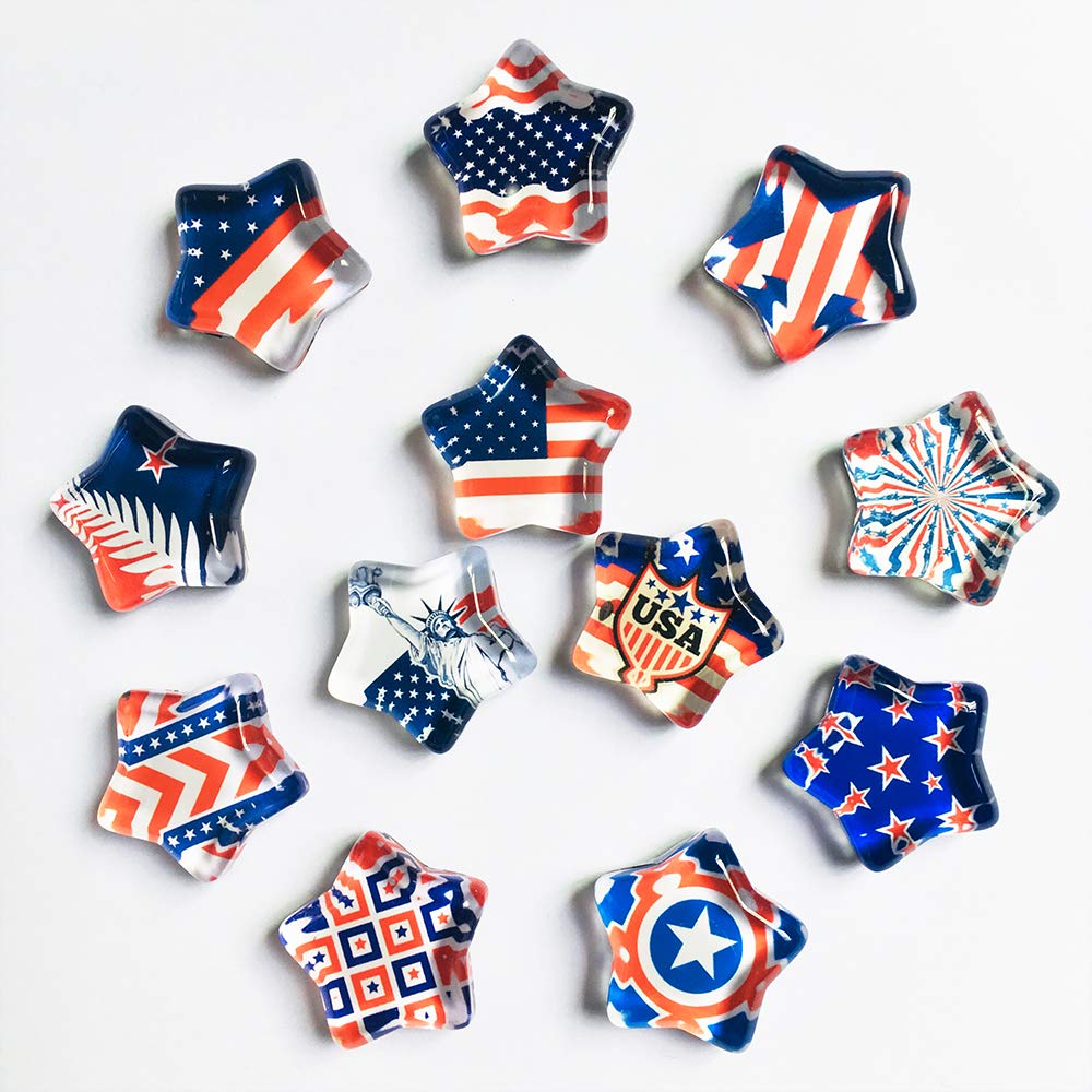 Refrigerator Magnets American Flag Stars Fridge Whiteboard 2 Inch Set Of 6