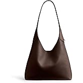 Fall Hobo Leather Shoulder Bag: Slouchy Vegan Handbag Purse - Professional Women College Student - Work Class Travel Everyday