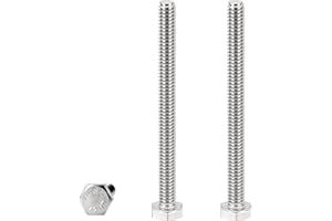 MRIUUOD 10pcs 1/4-20 x 3 Hex Bolts, 1/4-20 Bolt, 3 Inch Stainless Steel 304 Hex Head Bolts, 1/4 by 3 Inch Hexagon Head Screw, Right Hand, Fully Thread, UNC Machine Screws