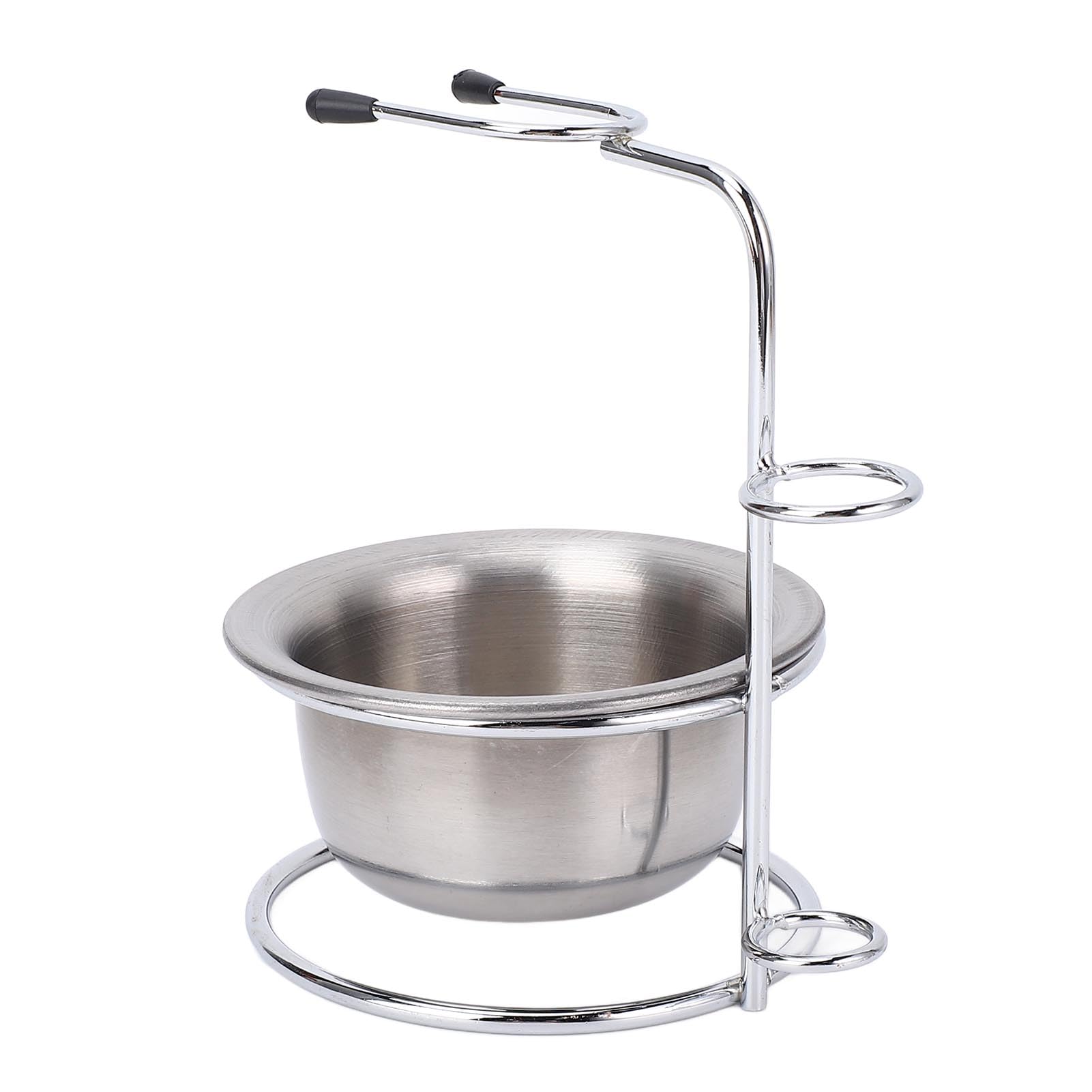 Dioche Shaving Stand and Bowl Set Metal Shaving Brush Holder Stainless Steel Razor Soap Stand Bowl for Men Beard Remover