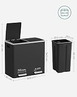 SONGMICS Dual Rubbish Bin 2-Compartment 24 L Each with Soft Close Lids view 5